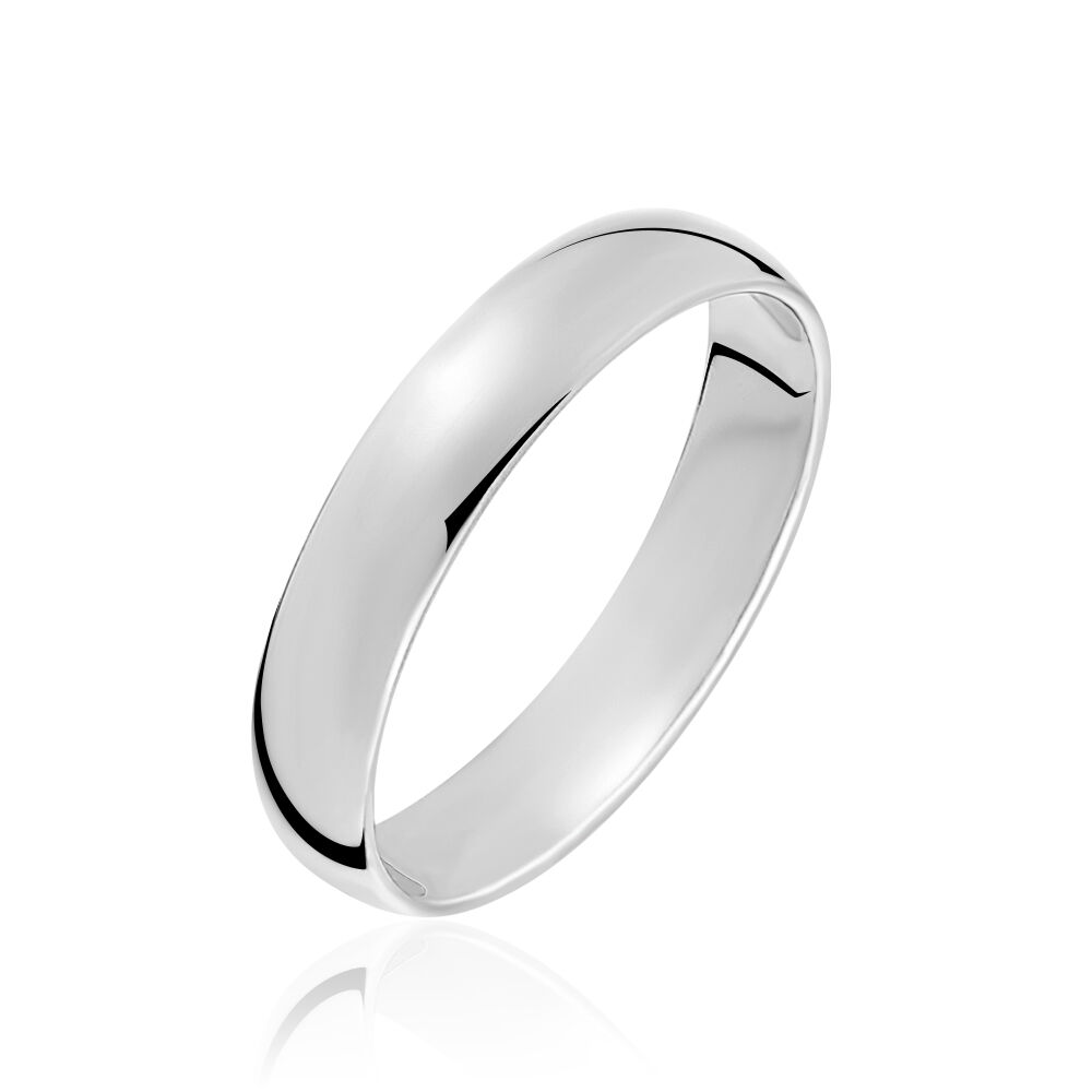 Alliance Pembe Demi Jonc Classique Argent Blanc - Alliances personnalisées Femme | Marc Orian