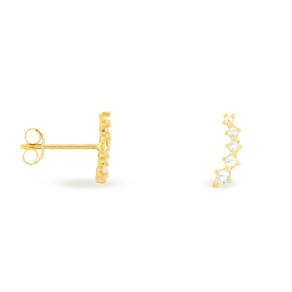Boucles D'oreilles Puces Youssa Barrettes Or Jaune Oxyde De Zirconium - Puces Femme | Marc Orian