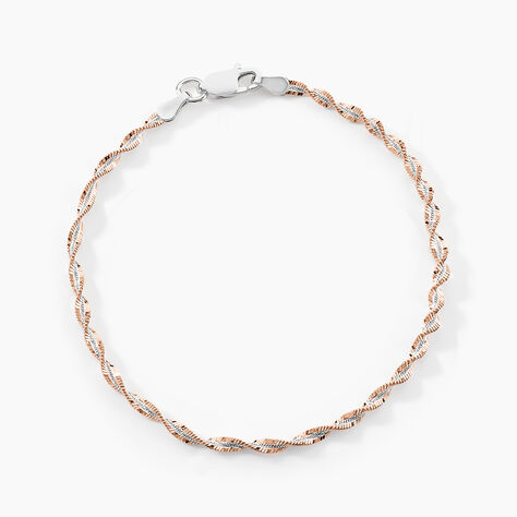 Bracelet Abie Torsade Argent Bicolore - Bracelets mailles Femme | Marc Orian