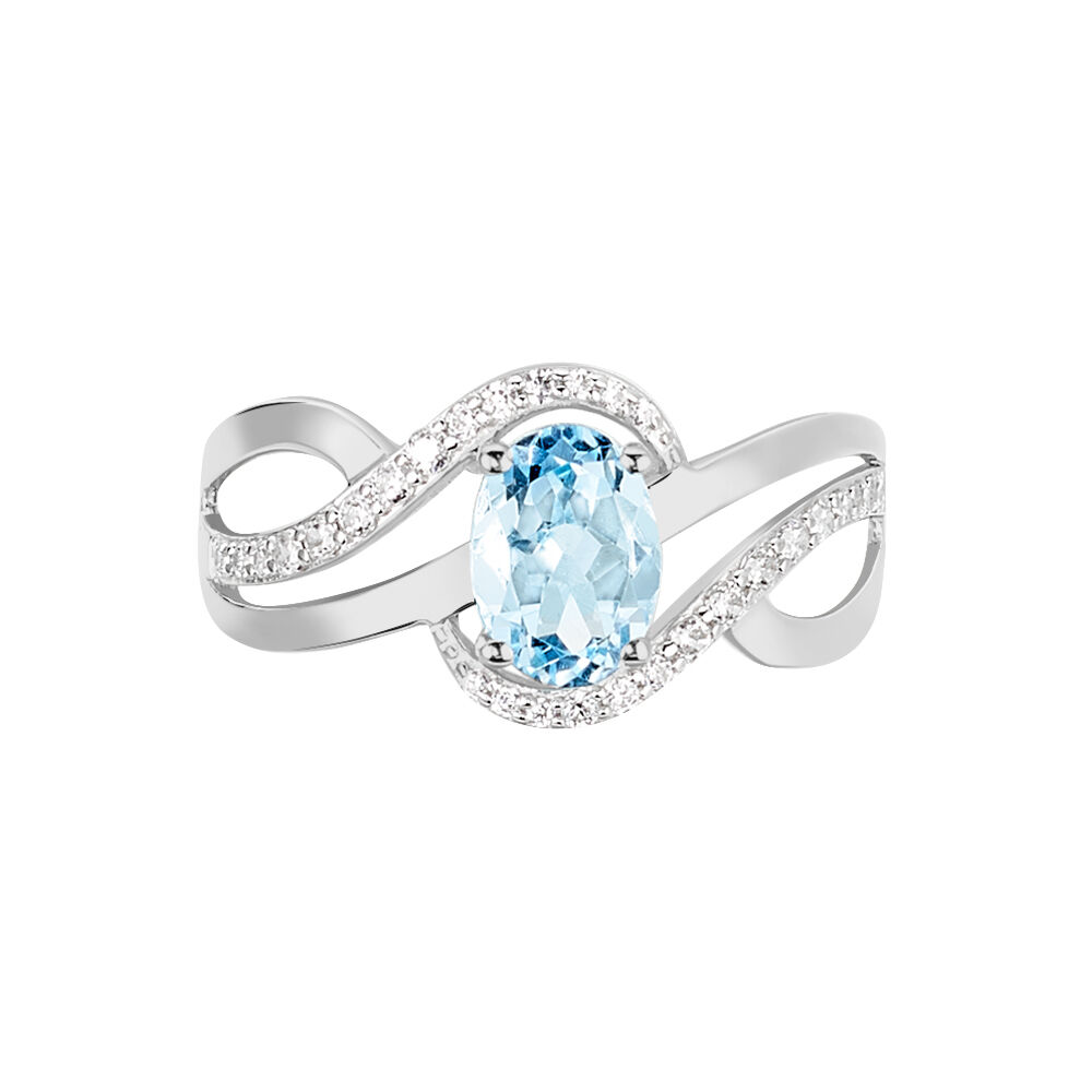 Bague Josyne Or Blanc Topaze Et Oxyde De Zirconium - Bagues pierres fines Femme | Marc Orian