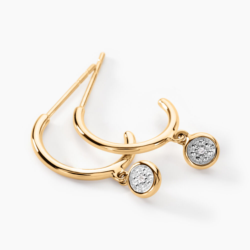 Créoles Mon 1er Diamant Or Jaune Diamant -  Femme | Marc Orian