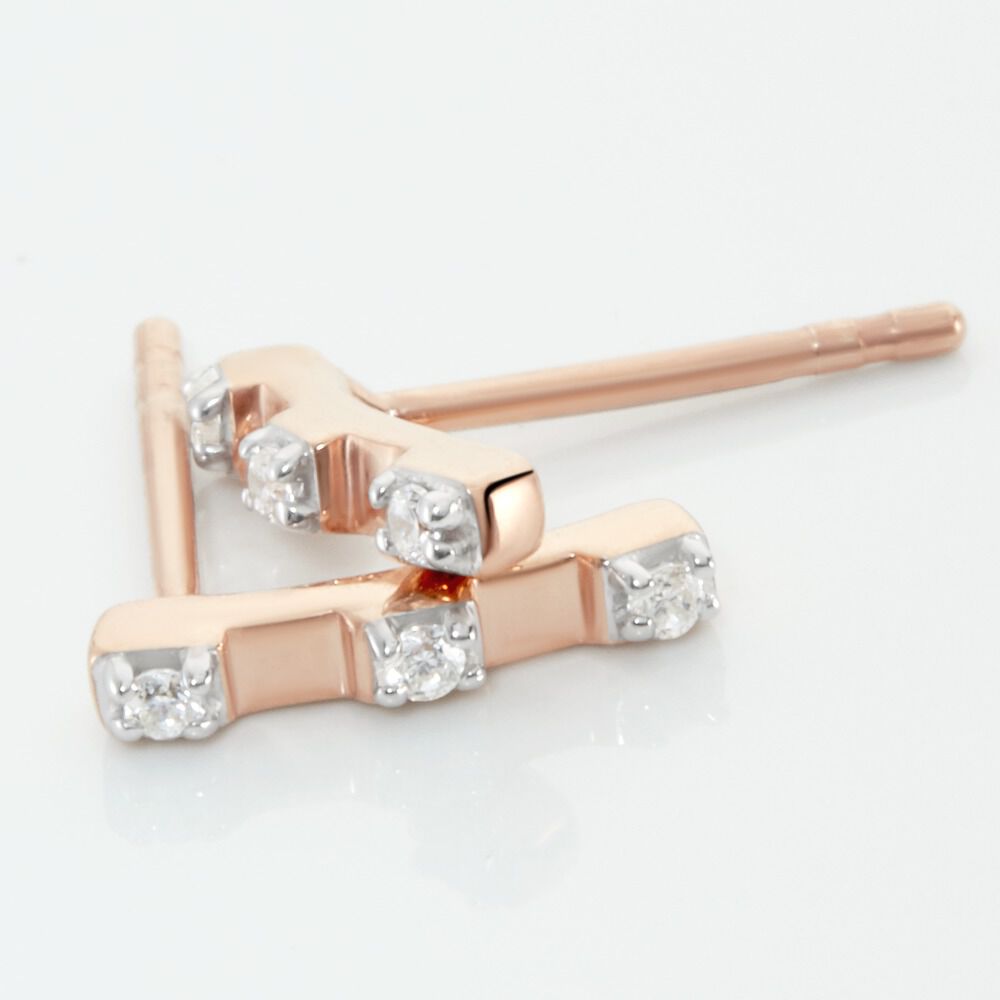 Boucles D'oreilles Puces Argent Rose Donny Oxydes De Zirconium - Puces Femme | Marc Orian