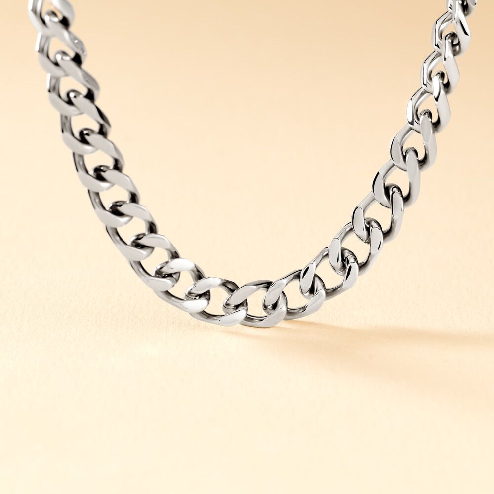 Collier Daniel Acier Blanc - Colliers fantaisie Homme | Marc Orian