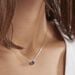 Collier Dwight Argent Blanc Oxyde De Zirconium Bleu - Colliers solitaires Femme | Marc Orian