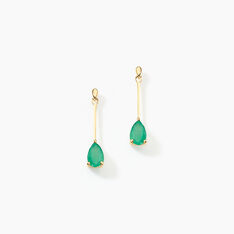 Boucles D'oreilles Pendantes Goutte Or Jaune Emeraude - Boucles d'oreilles Pendantes Femme | Marc Orian