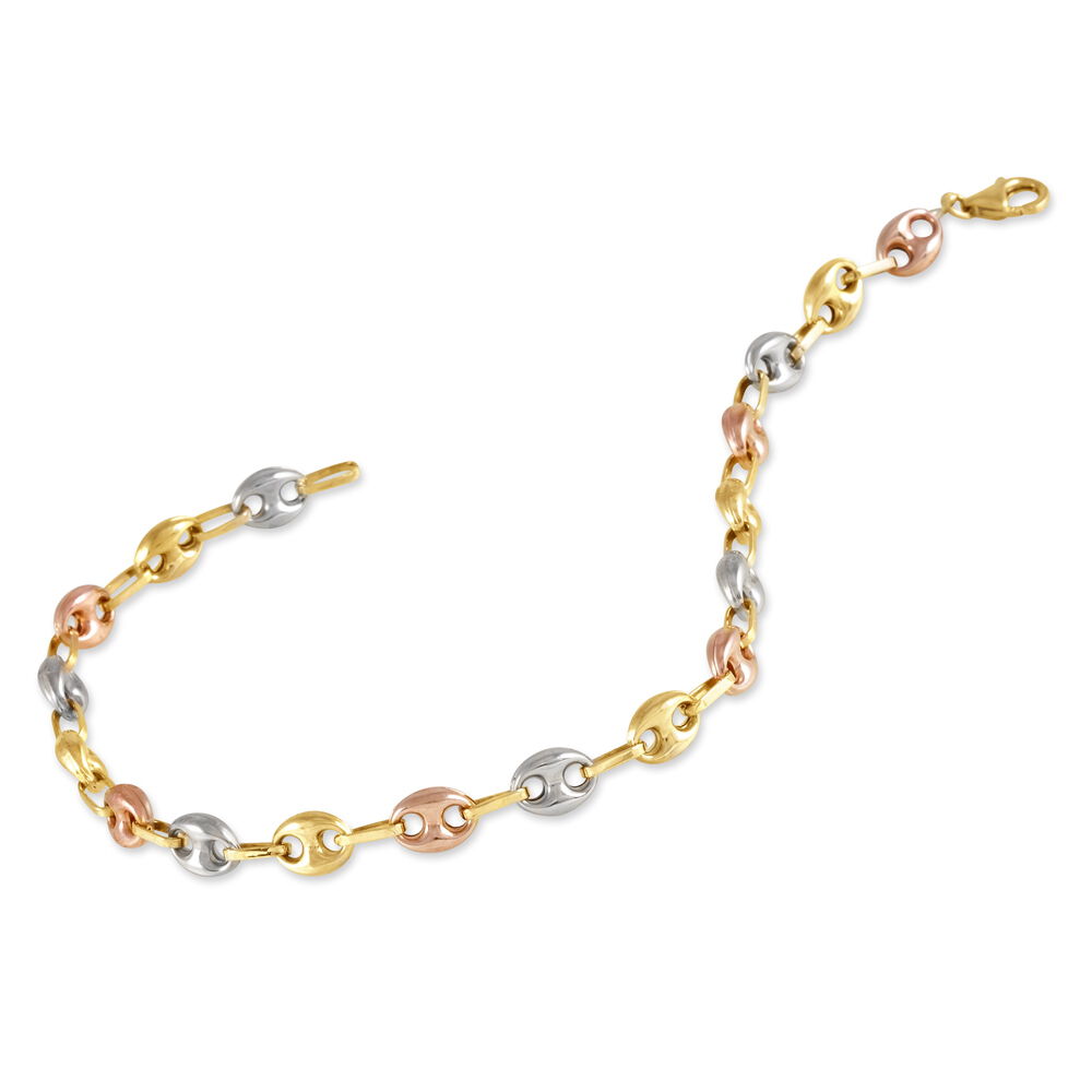 Bracelet Dami Maille Grain De Cafe Or Tricolore - Bracelets mailles Homme | Marc Orian