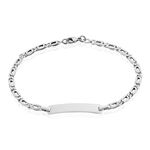 Bracelet Identit&eacute; Fanelia Maille Marine Or Blanc - Gourmettes Enfant | Marc Orian