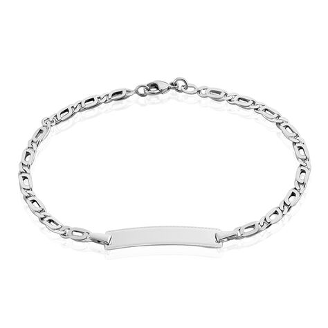 Bracelet Identit&eacute; Fanelia Maille Marine Or Blanc - Gourmettes Enfant | Marc Orian