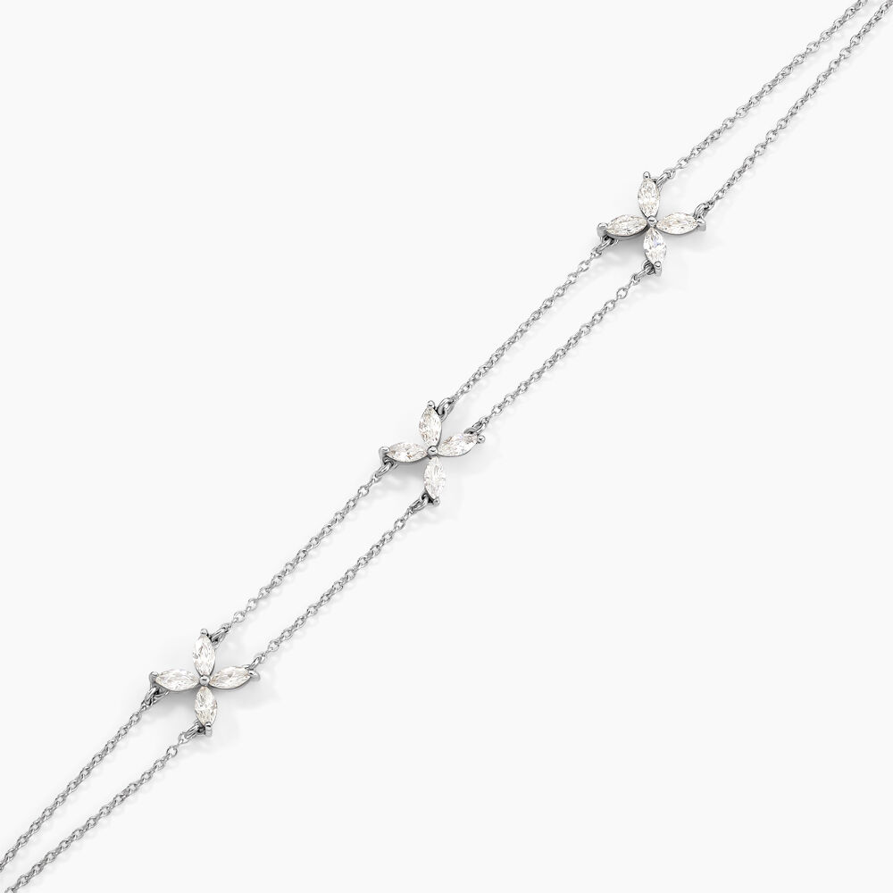 Bracelet Jacquine Argent Blanc Oxyde De Zirconium - Bracelets chaînes Femme | Marc Orian