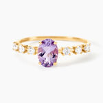 Bague Mahendra Or Jaune Am&eacute;thyste Oxyde De Zirconium - Bagues pierres fines Femme | Marc Orian