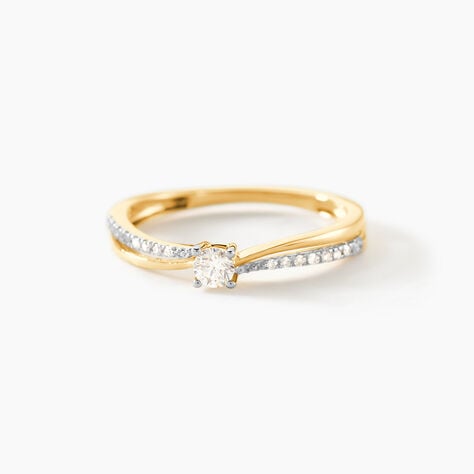 Bague Solitaire Finesse Or Jaune Diamant Diamants - Parures de mariage Femme | Marc Orian