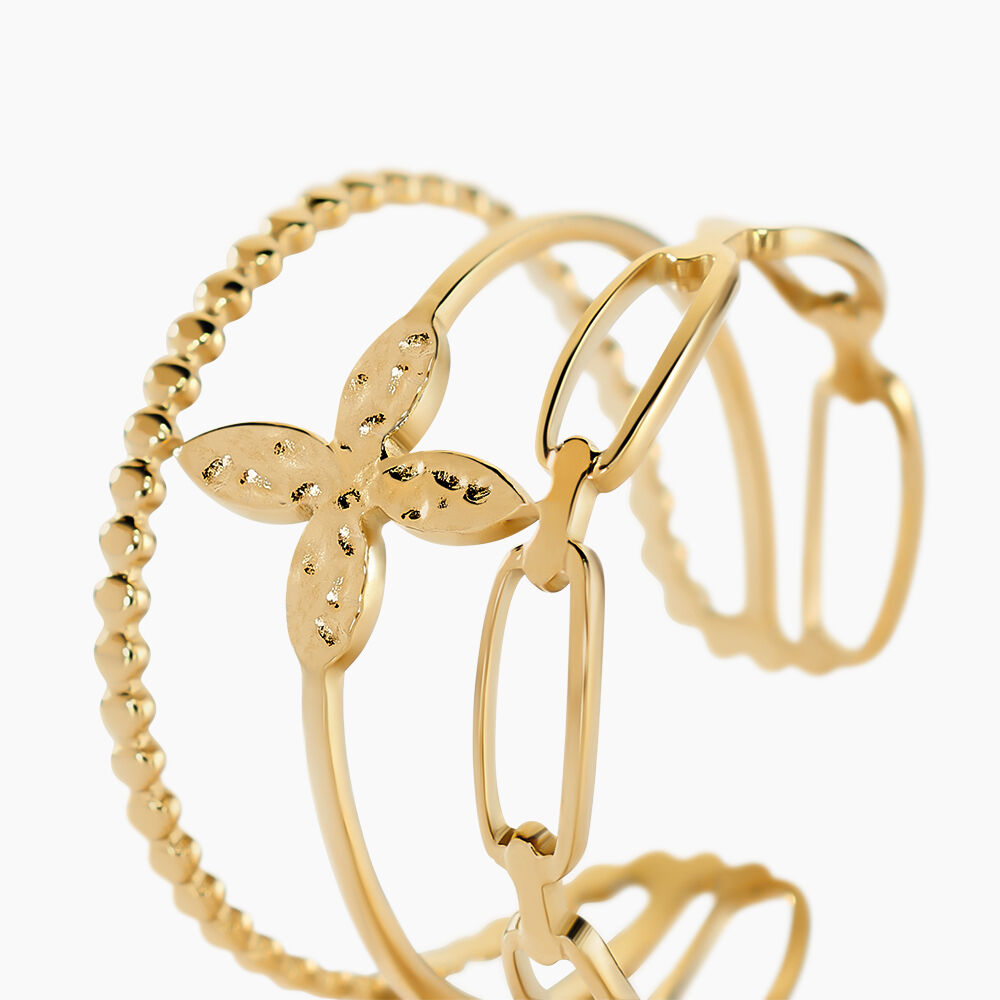 Bague Eva Acier Jaune - Bagues ajustables Femme | Marc Orian