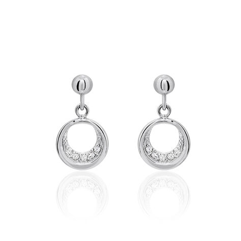 Boucles D'oreilles Pendantes Zita Argent Blanc Oxyde De Zirconium - Pendantes Femme | Marc Orian