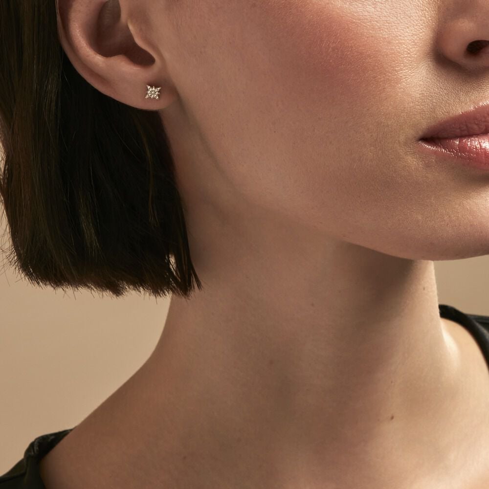 Boucles D'oreilles Dépareillées Munroe Or Jaune Oxyde De Zirconium - Boucles d'oreilles ete Femme | Marc Orian
