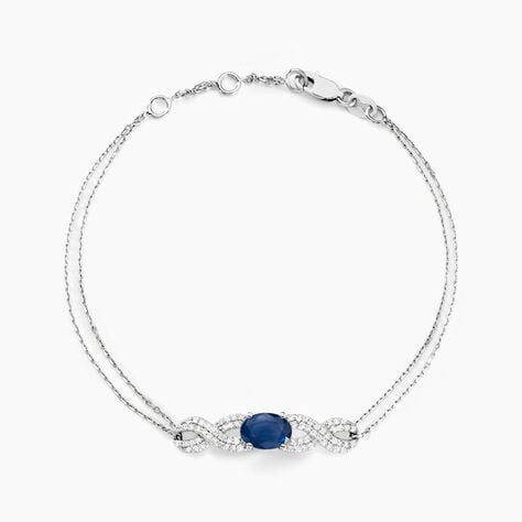 Bracelet Oceania Or Blanc Saphir Et Diamant - Bracelets chaînes Femme | Marc Orian