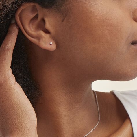 Boucles D'oreilles Puces Victoria Or Blanc Diamant - Clous d'oreilles Famille | Marc Orian