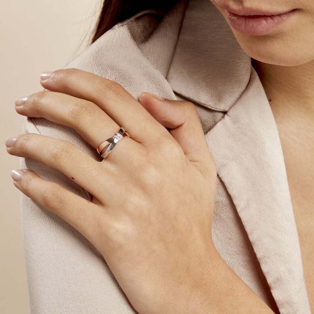 Bague Tonnia Or Bicolore Diamant - Bagues pierres pr&eacute;cieuses Femme | Marc Orian