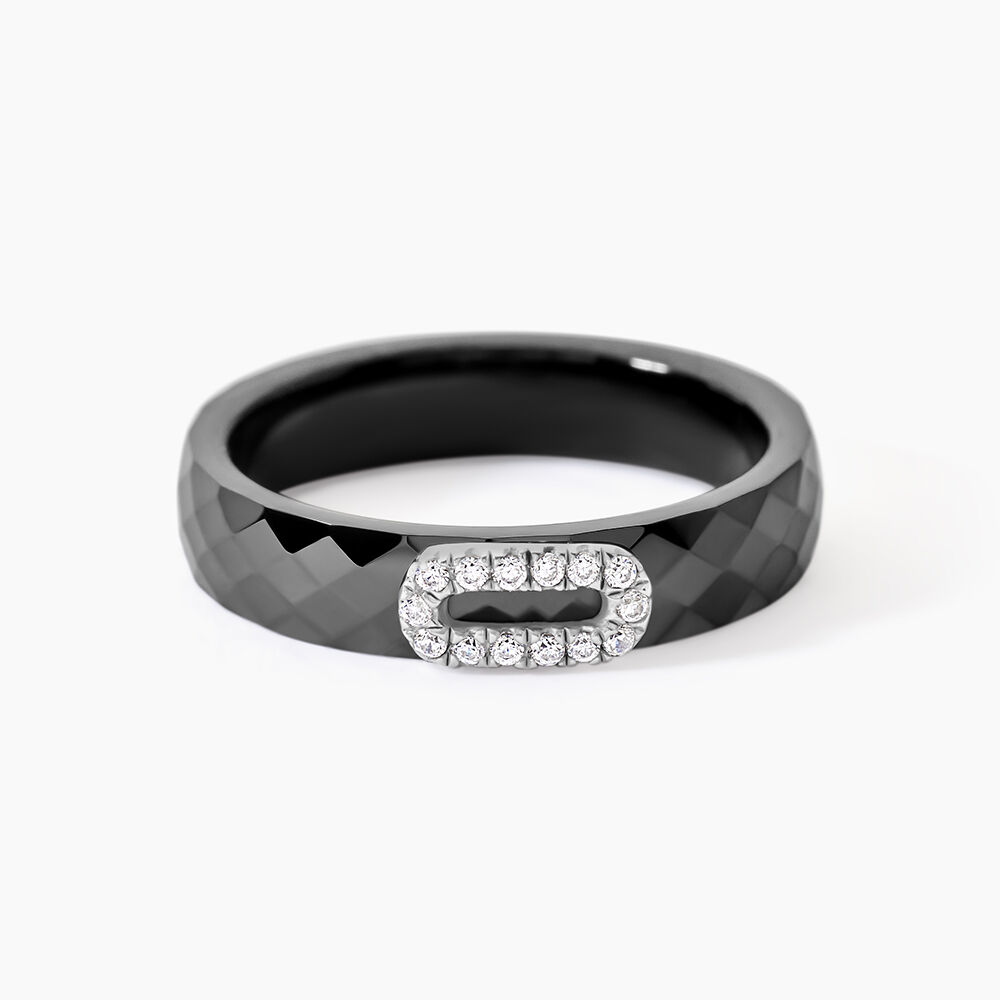 Bague Ceramik Design Argent Blanc Oxyde De Zirconium Et C&eacute;ramique - Bijoux fantaisie Femme | Marc Orian