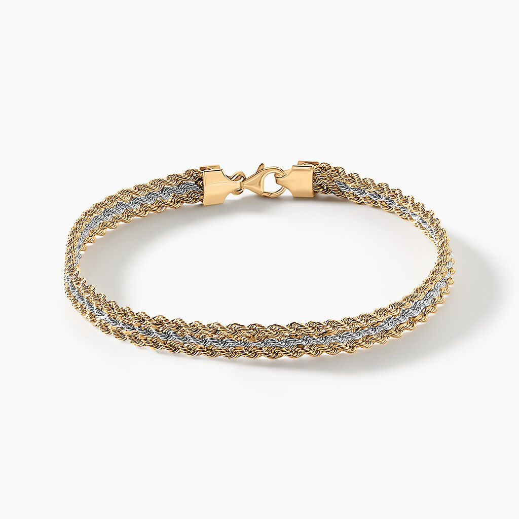 Bracelet Jerry 3 Or Bicolore - Bracelets mailles Femme | Marc Orian