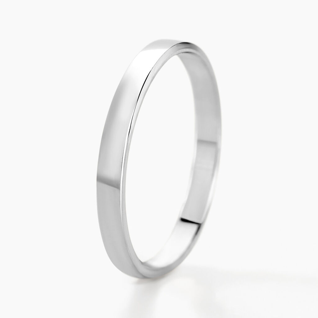 Alliance Julie Ruban Classique Or Blanc - Alliances personnalisées Famille | Marc Orian