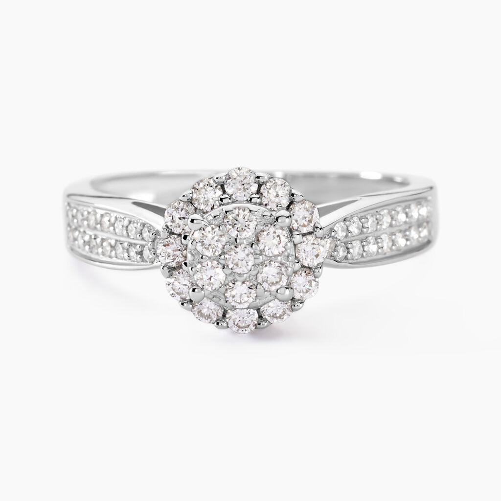 Bague Chou Or Blanc Diamant - Bagues fiançailles Femme | Marc Orian