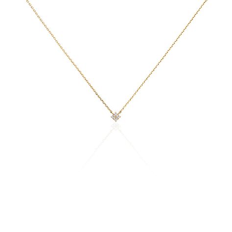 Collier &eacute;clat Perl&eacute; Plaqu&eacute; Or Oxyde De Zirconium - Colliers avec pierres Femme | Marc Orian