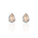 Boucles D'oreilles Puces Alice Or Rose Morganite Et Oxyde De Zirconium - Puces Femme | Marc Orian