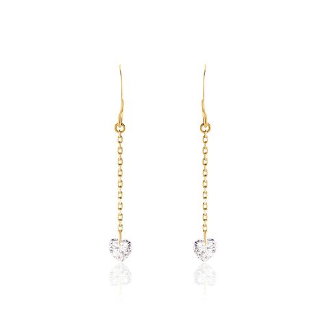 Boucles D'oreilles Pendantes Crush Plaqué Or Jaune Oxyde De Zirconium - Pendantes Femme | Marc Orian
