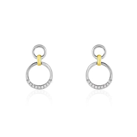 Boucles D'oreilles Pendantes Or Bicolore Nioline Diamants - Pendantes Femme | Marc Orian