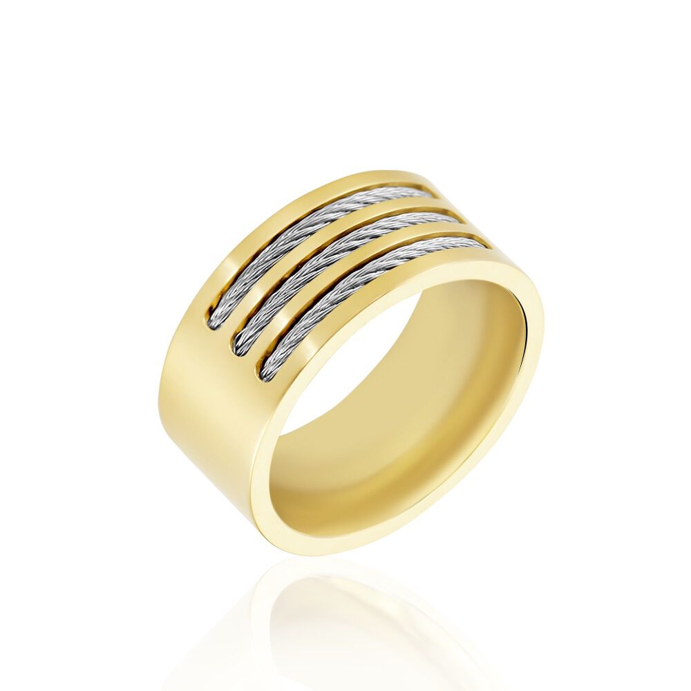 Bague Andro Acier Bicolore - Bagues grosses Homme | Marc Orian
