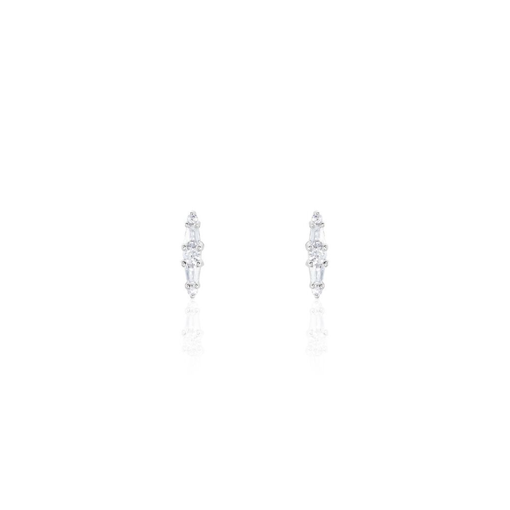 Boucles D'oreilles Puces Adriaan Argent Blanc Oxyde De Zirconium - Puces Femme | Marc Orian