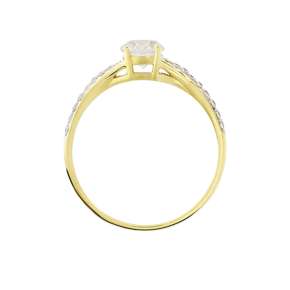Bague Evita Or Jaune Oxyde De Zirconium - Solitaires Femme | Marc Orian