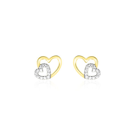 Boucles D'oreilles Puces Marineta Or Jaune Oxyde De Zirconium - Clous d'oreilles Femme | Marc Orian