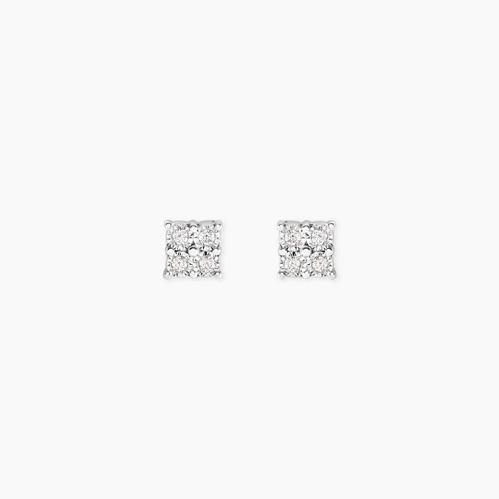 Boucles D'Oreilles Puces Galina Argent Blanc Oxyde De Zirconium - Puces Femme | Marc Orian
