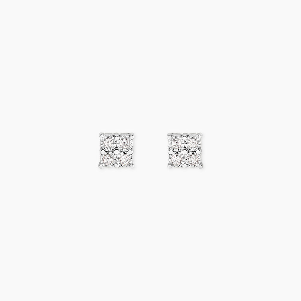 Boucles D'Oreilles Puces Galina Argent Blanc Oxyde De Zirconium - Puces Femme | Marc Orian