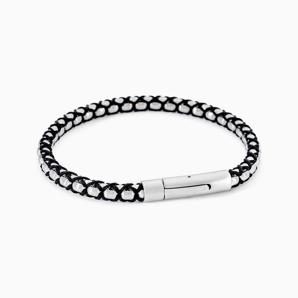 Collier Baggio Acier Blanc - Bracelets cordons Homme | Marc Orian