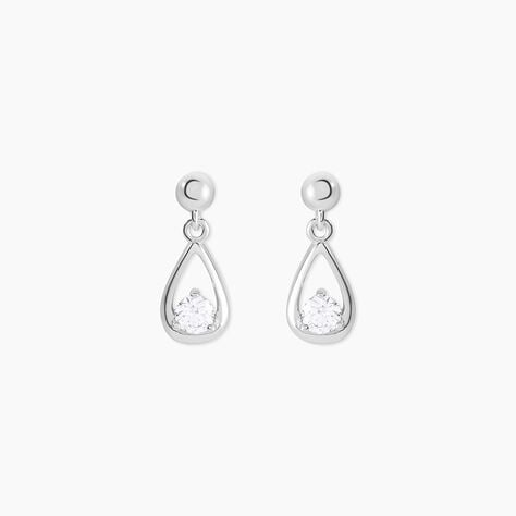 Boucles D'oreilles Puces Bethilda Argent Blanc Oxyde De Zirconium - Puces Femme | Marc Orian
