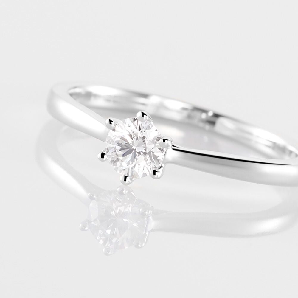 Bague Solitaire Athena Or Blanc Diamant - Parures de mariage Femme | Marc Orian