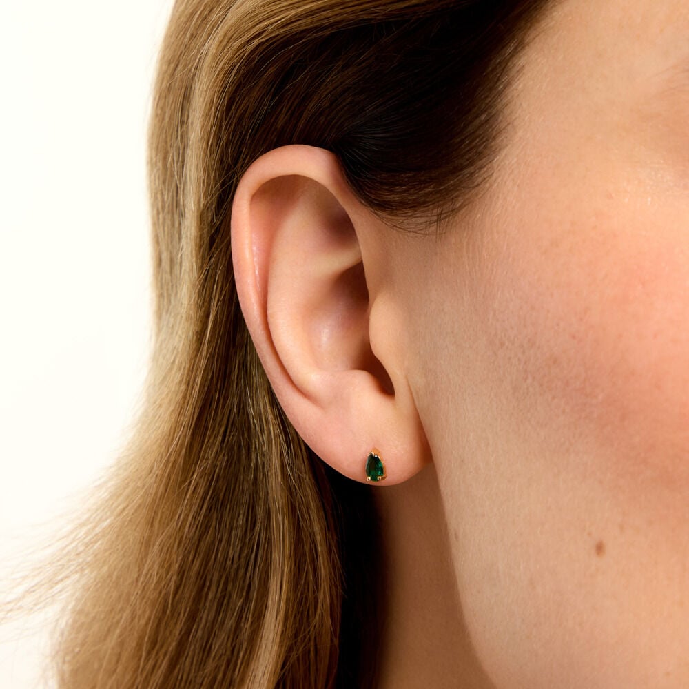 Boucles D'Oreilles Puces Tiffani Plaqu&eacute; Or Jaune Oxyde De Zirconium - Puces Femme | Marc Orian