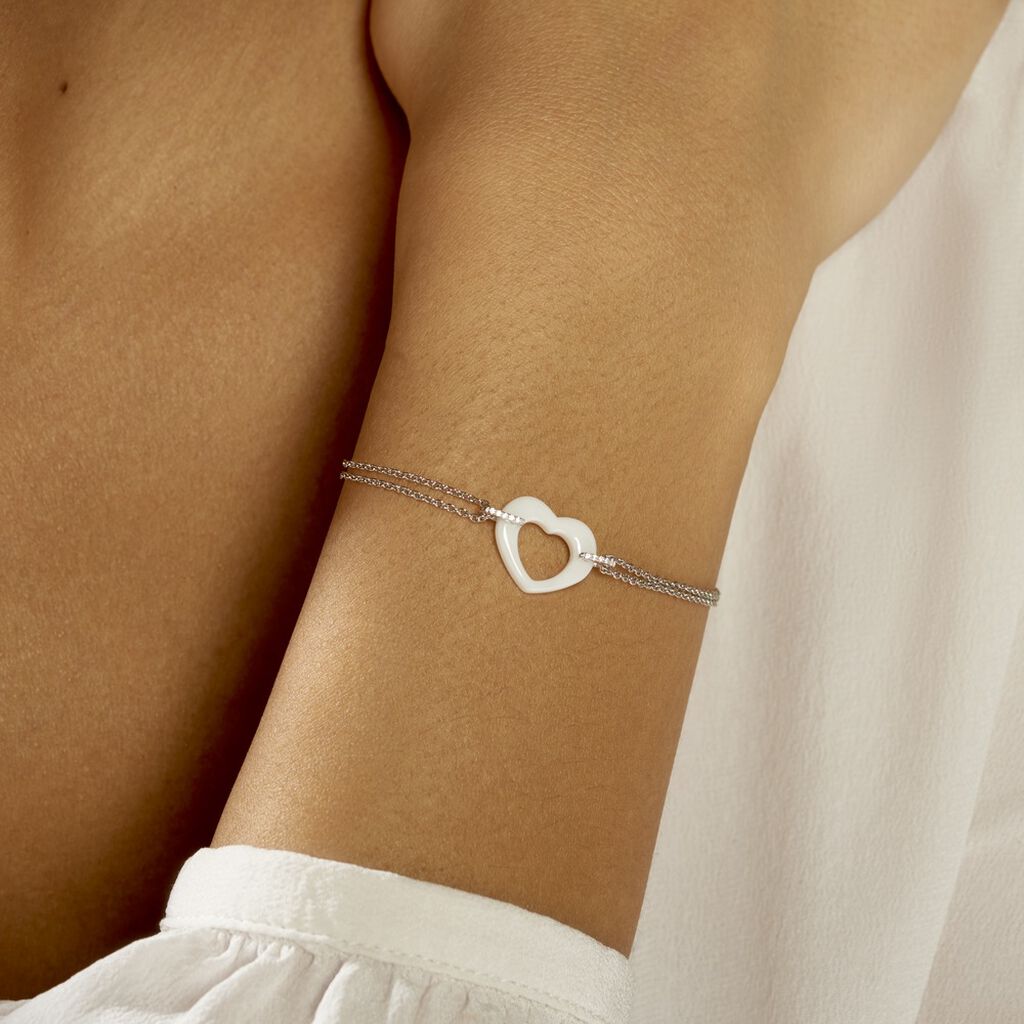 Bracelet Vivianne Argent Blanc Oxyde De Zirconium Et Céramique - Bracelets chaînes Femme | Marc Orian