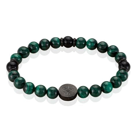 Bracelet Jourdan Acier Noir Malachite - Bracelets chaînes Homme | Marc Orian