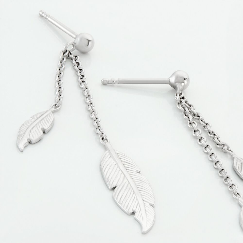 Boucles D'oreilles Pendantes Argent Blanc Irene - Pendantes Femme | Marc Orian