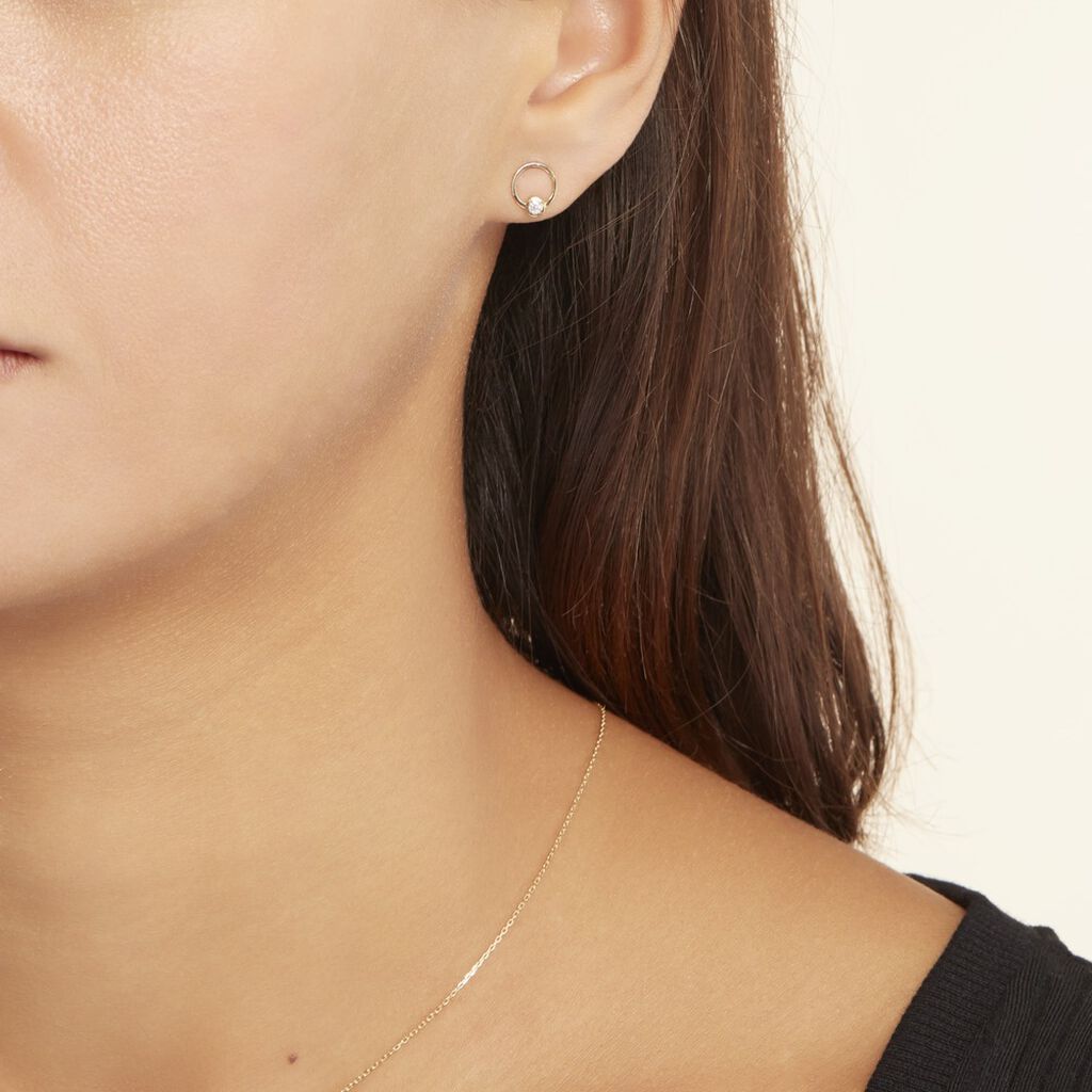 Boucles D'oreilles Puces Or Jaune Akiva Diamants - Clous d'oreilles Femme | Marc Orian
