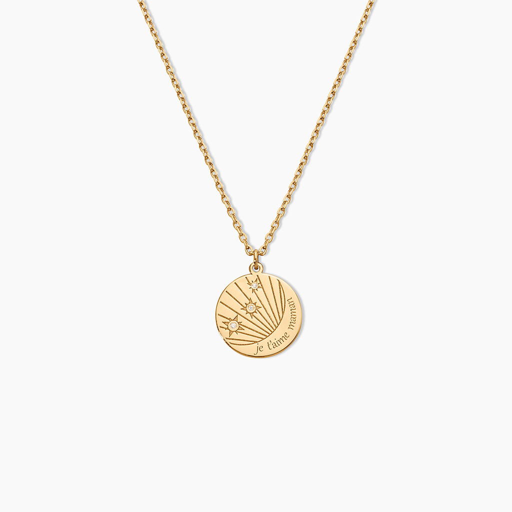 Collier Amai Plaqu&eacute; Or Jaune Oxyde De Zirconium - Colliers avec pierres Femme | Marc Orian