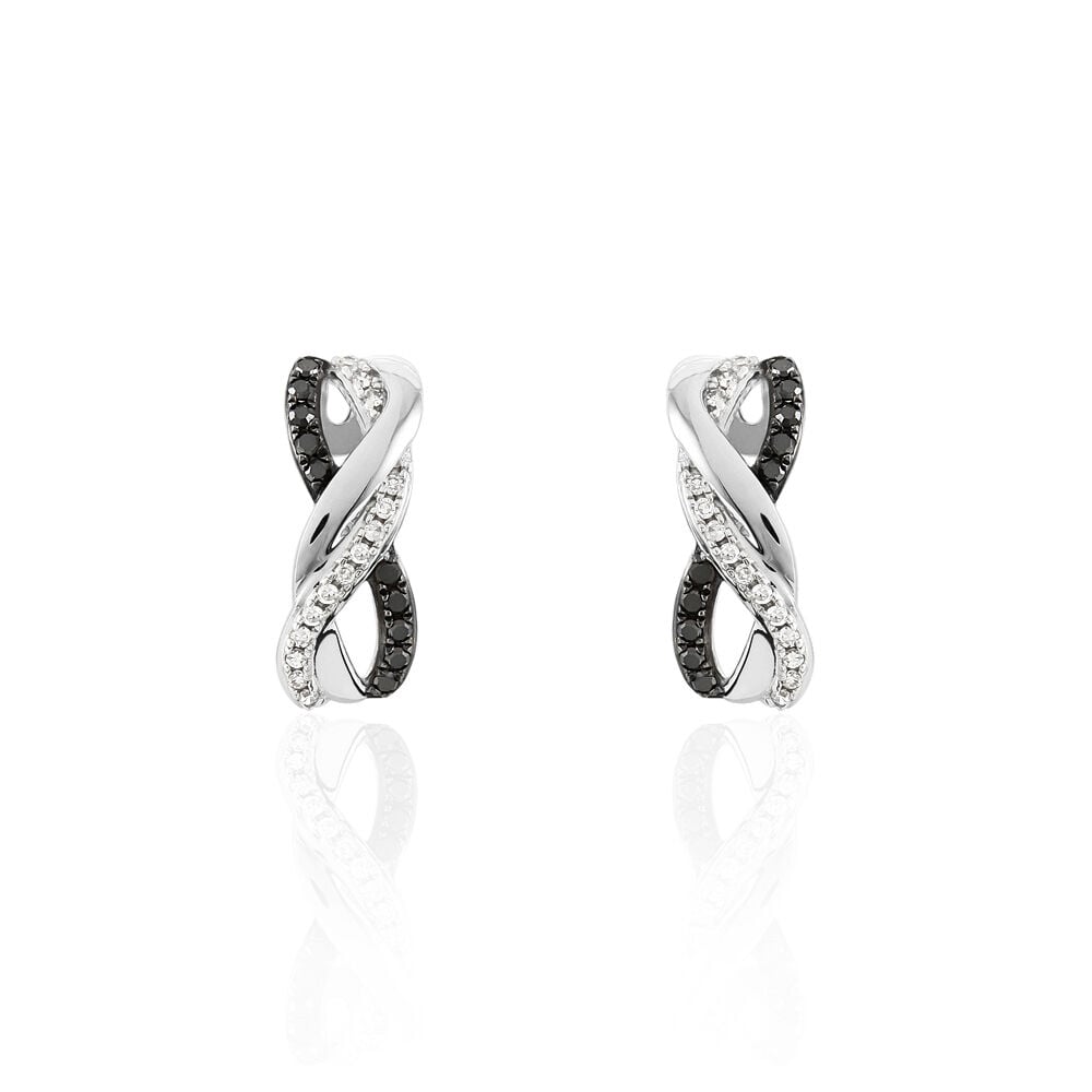 Boucles D'oreilles Puces May Or Blanc Diamant - Puces Femme | Marc Orian