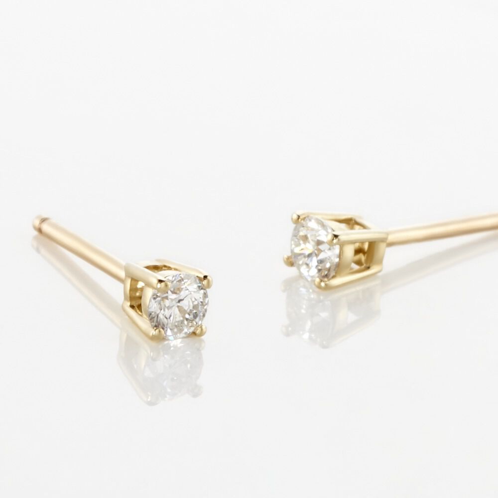 Boucles D'oreilles Puces Aphrodite Or Jaune Diamant - Puces Famille | Marc Orian