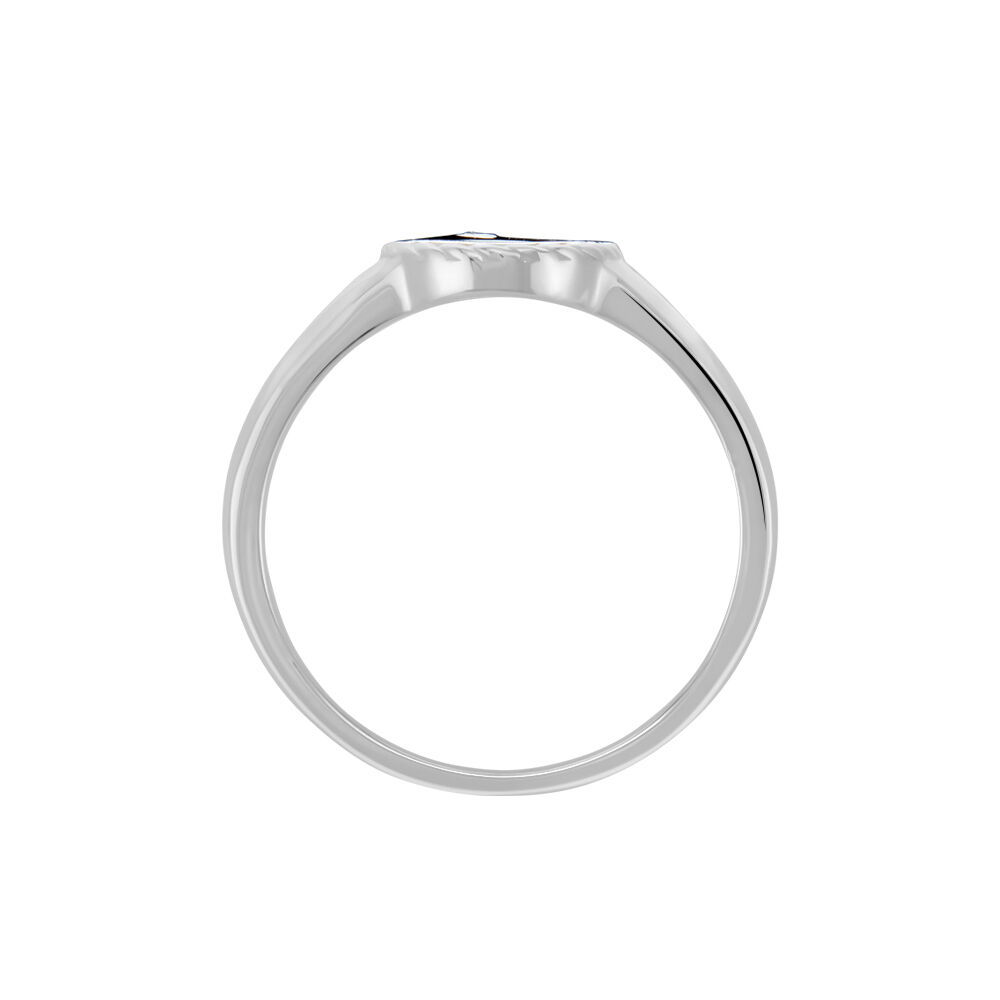 Bague Argent Blanc Lugus Email Et Oxyde De Zirconium - Bagues avec pierre Femme | Marc Orian