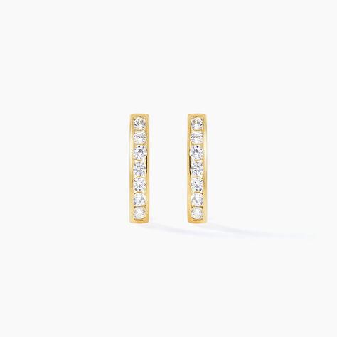 Boucles D'oreilles Jacoba Rondes Or Jaune Oxyde De Zirconium - Créoles Femme | Marc Orian