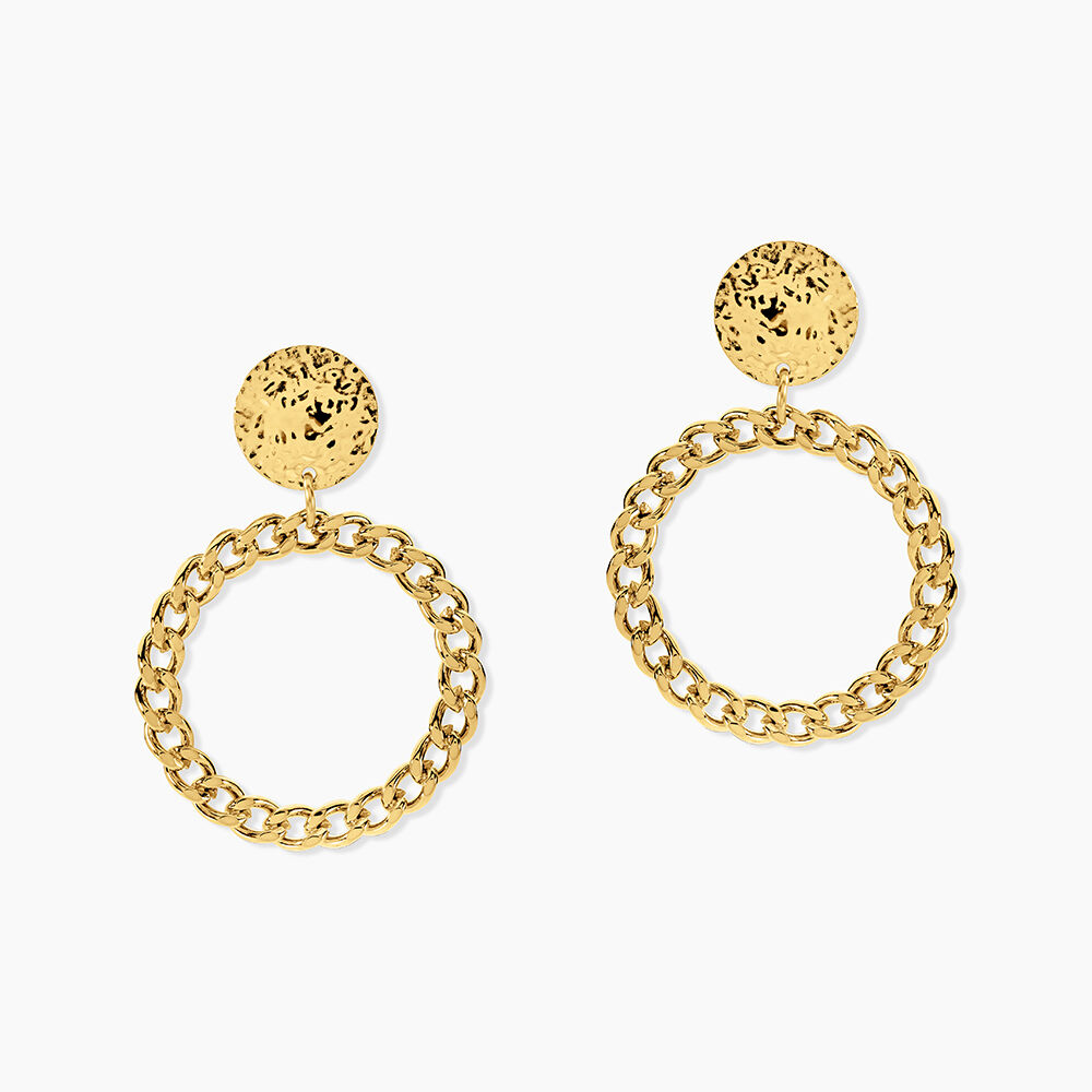 Boucles D'oreilles Pendantes Faro Acier Jaune - Pendantes Femme | Marc Orian
