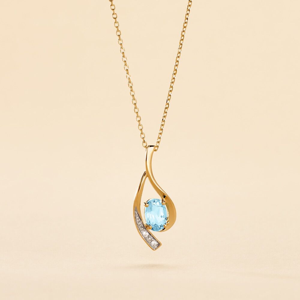 Collier Or Jaune Sagesse Topaze Oxydes De Zirconium - Colliers avec pierres Femme | Marc Orian